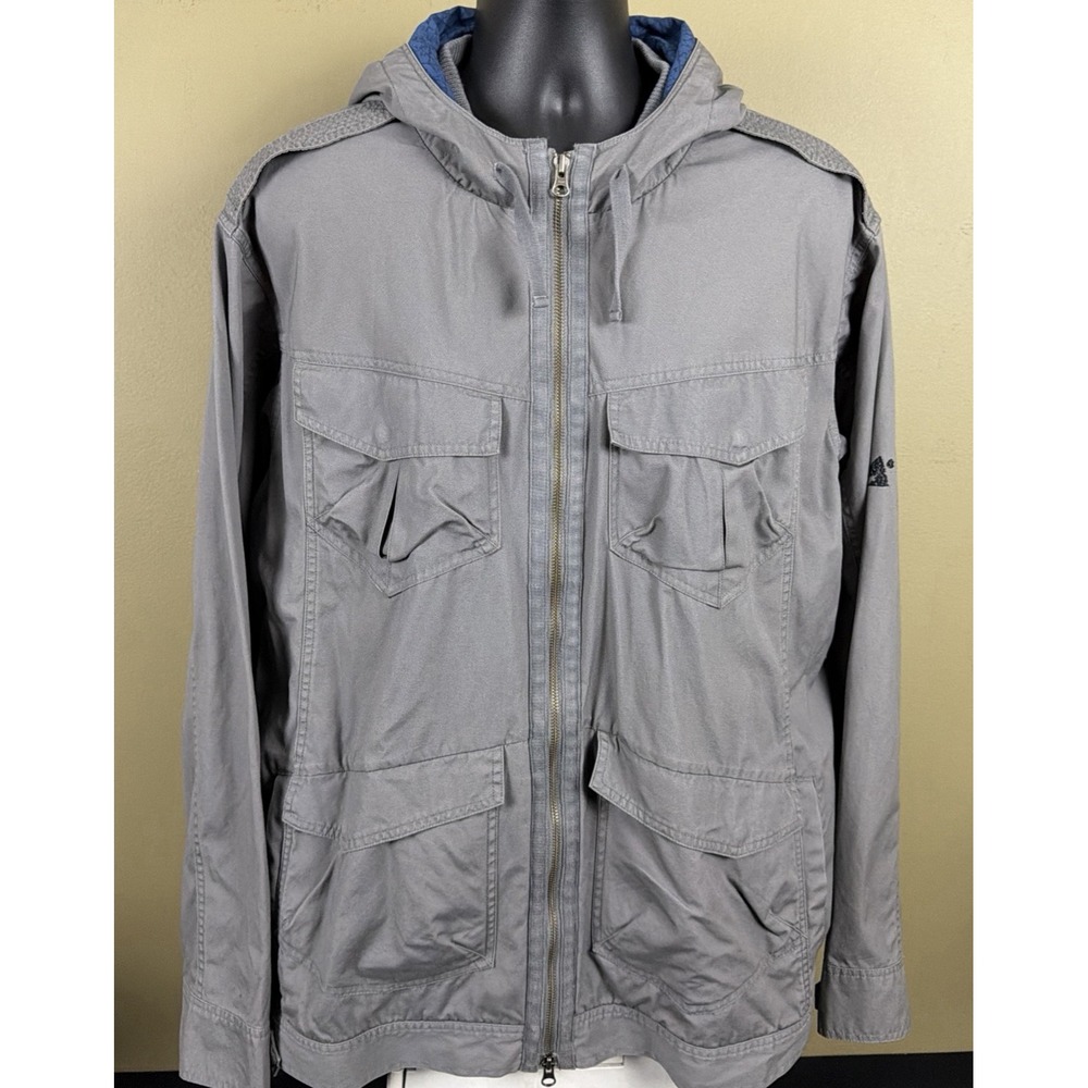 Eastern Mountain Sports EMS Mens XXL M-65 Military Field Jacket Hooded Gray 1967